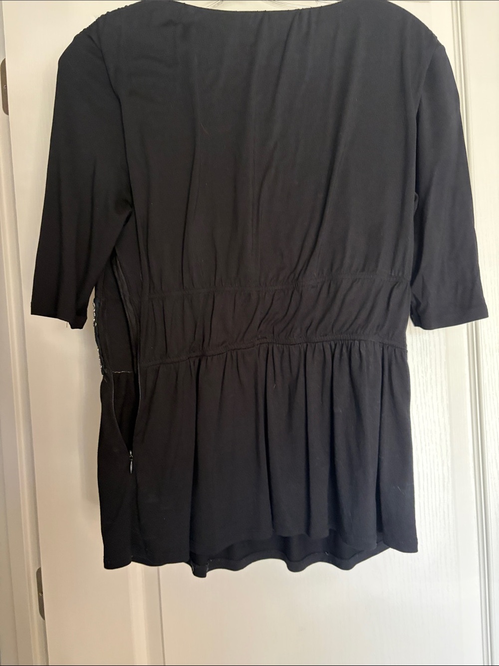 Magaschoni Black Scoop Neck Top with Metallic Embellished Waist - Picture 6 of 8